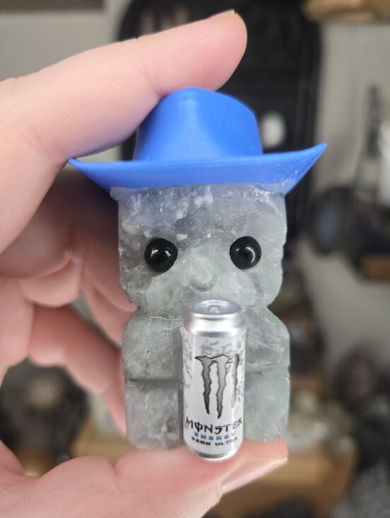 Other - Fluorite Cowboy Hat Monster Energy Crystal Hedgie Buddy